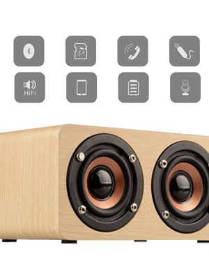 Wooden PURE Sound Bluetooth Speaker with Built-in Battery