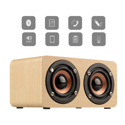 Wooden PURE Sound Bluetooth Speaker with Built-in Battery