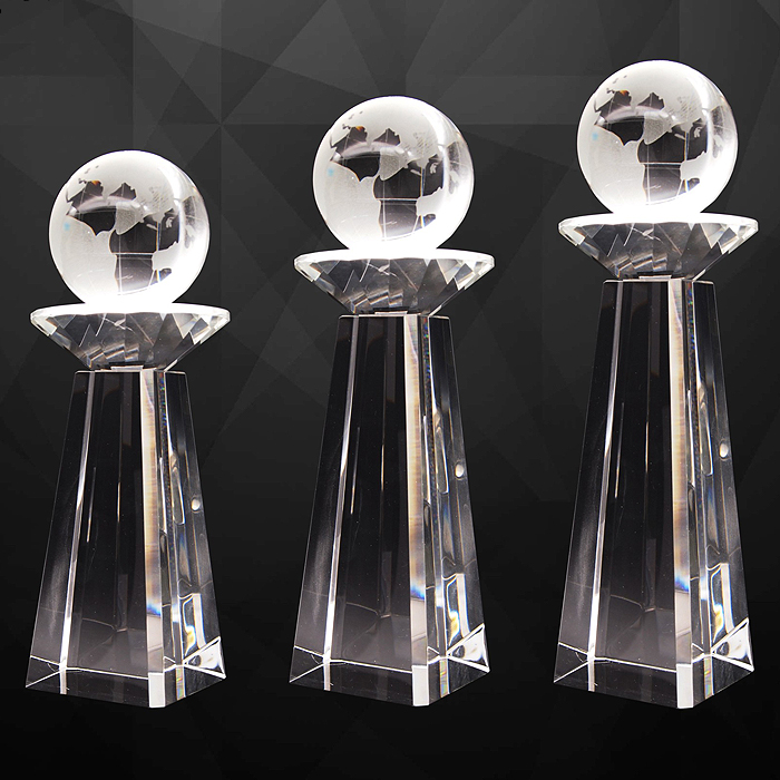 Exclusive Crystal Globe Plaques