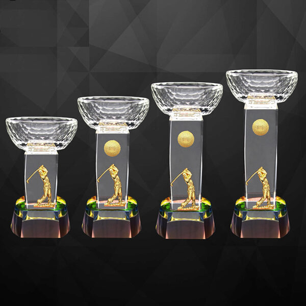 Exclusive Crystal Golf Trophy