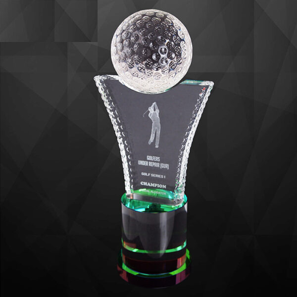 Exclusive Crystal Golf Trophy