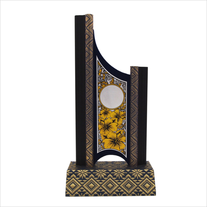 Songket Wooden Trophy With Bunga Raya Aluminium Plate