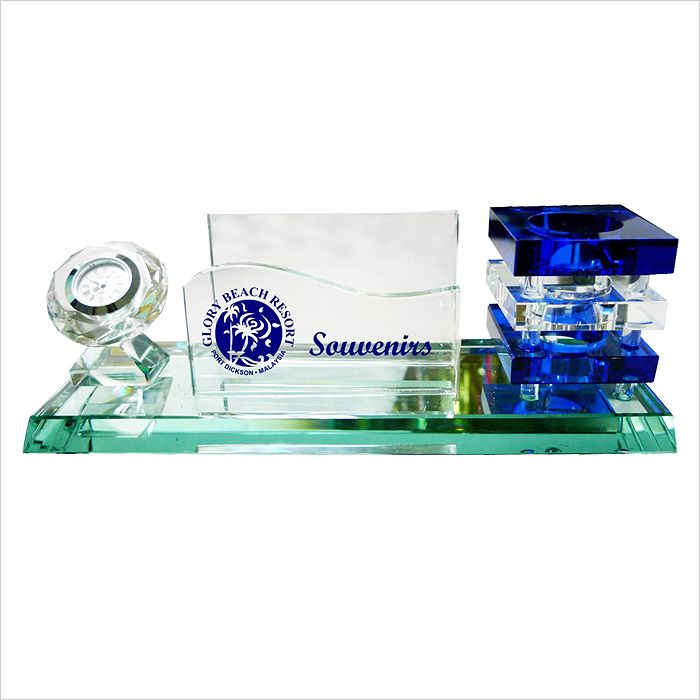 Crystal Pen Holder & NC Holder With Clock