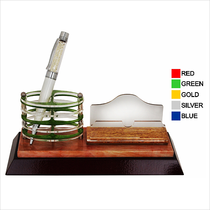 Wooden Acrylic Pen Holder & Namecard Holder