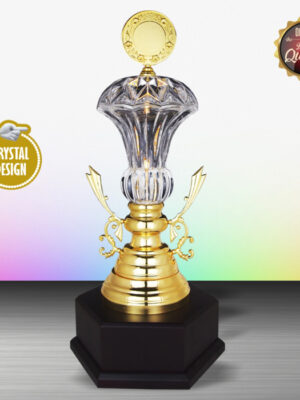 Exclusive White Silver Trophy With Crystal