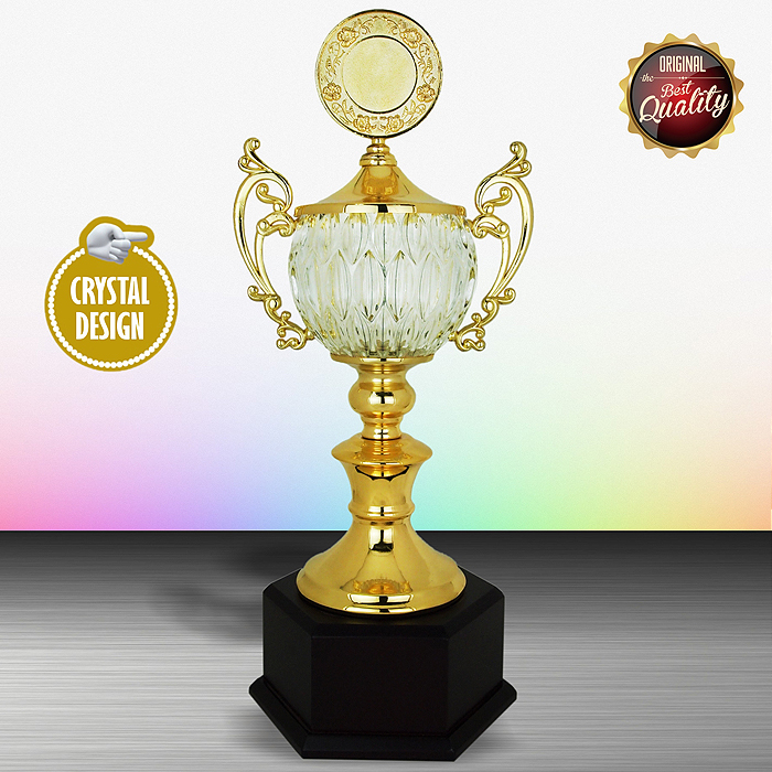 Exclusive White Silver Trophy With Crystal