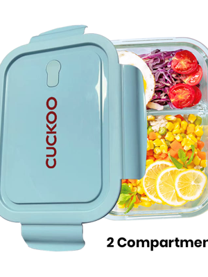 High Borosilicate Glass Lunch 2 Compartment – 1040ml