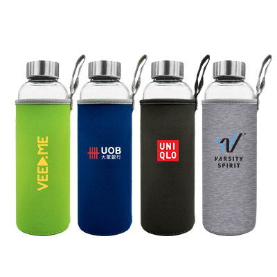 NEO Glass Bottle With Neoprene Pouch – 550ml