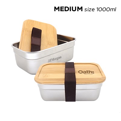 Bamboo SUS304 Lunch Box M Size – 1L