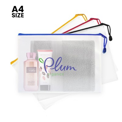 PVC Frosted Zipper Pouch – A4 Size