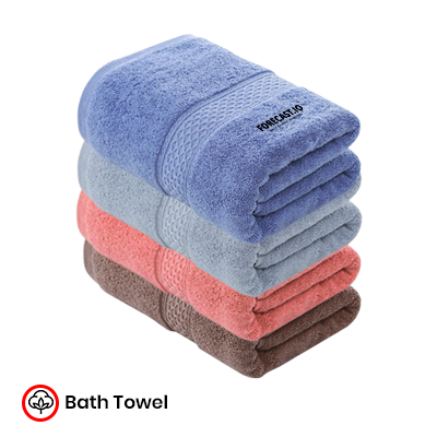 Full Cotton Bath Towel with Drawstring Pouch (1400×700) – 460g