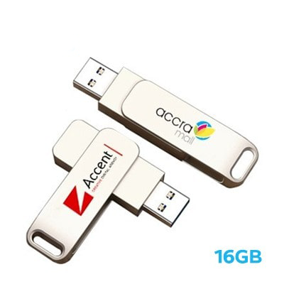 Metal Swing Silver USB Flash Drive – 16GB