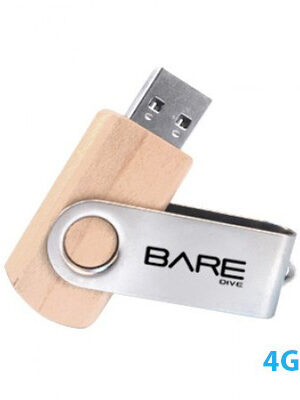 Metal Swivel Wooden USB Flash Drive – 4GB