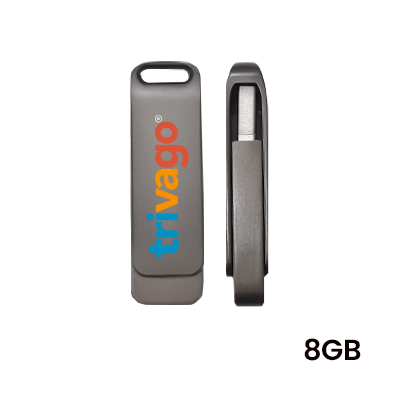 Metal Swing Black USB Flash Drive – 8GB