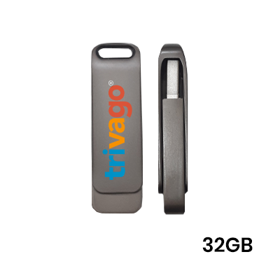 Metal Swing Black USB Flash Drive – 32GB