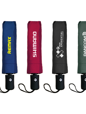 21″ Auto-Open Close 3 Fold Black Coated Umbrella