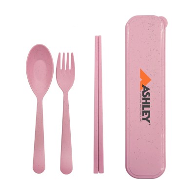 3-in-1 Colour Eco-Wheat Cutlery Set