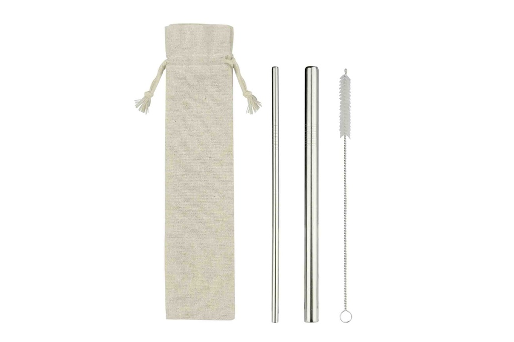 RAW – Straw Set with Jute-Cotton Pouch