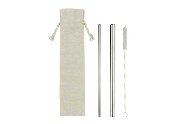 RAW - Straw Set with Jute-Cotton Pouch - Image 6