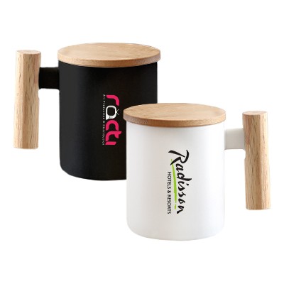 MOKKA Ceramic Wooden Handle Mug – 380ml