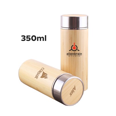 Mini Bamboo Premium Stainless Steel Thermos – 350ml