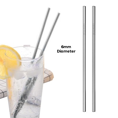 6mm Straight Stainless-Steel Straw