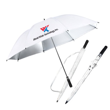 27″ Auto Open White Inner Silver Coated Golf Umbrella