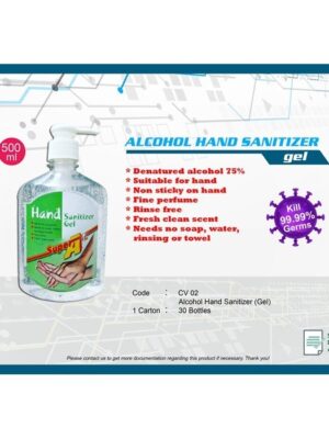 CV 02 Alcohol Hand Sanitizer Gel – 500ml