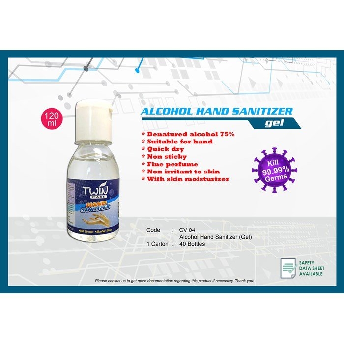 CV 04 Alcohol Hand Sanitizer Gel – 120ml