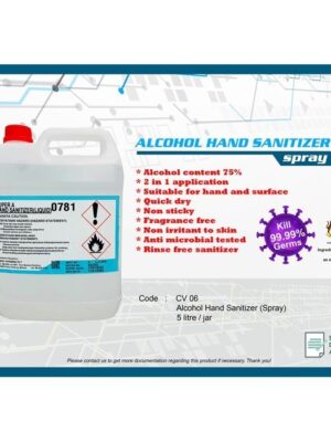 CV 06 Alcohol Hand Sanitizer Spray – 5L