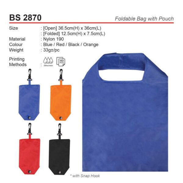 BS 2870 Foldable Bag with Pouch - Image 4