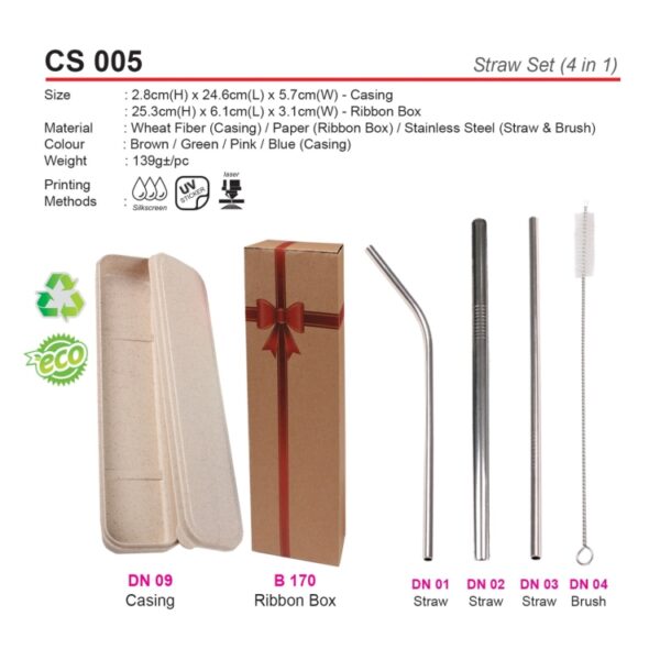 CS 005 Straw Set (4 in 1) - Image 2