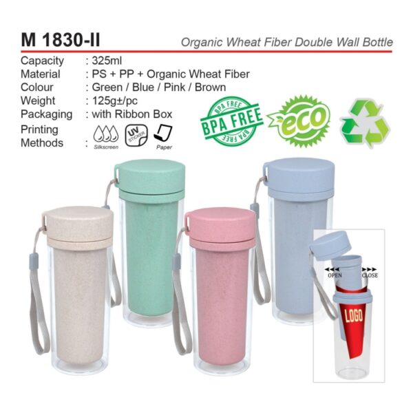M 1830-II Organic Wheat Fiber Double Wall Bottle - Image 7