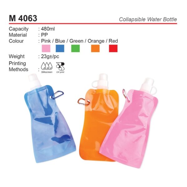 M 4063 Collapsible Water Bottle - Image 2