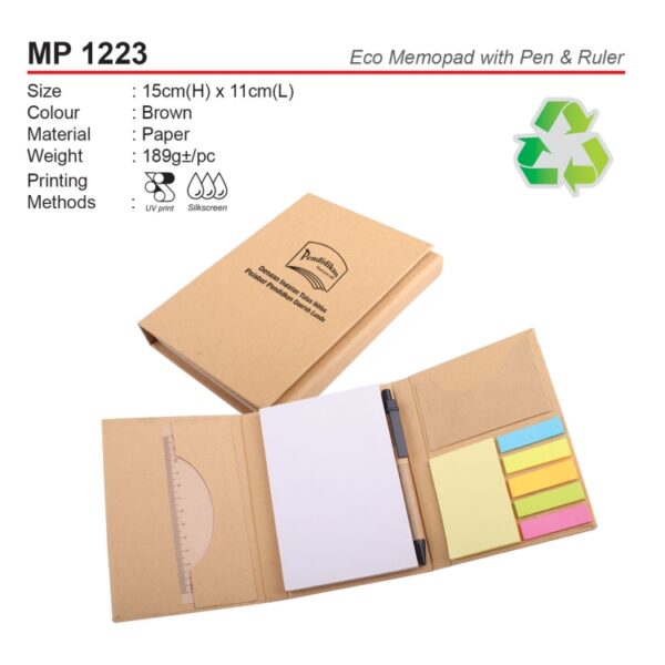 MP 1223 Eco Memopad With Pen & Ruler - Image 4