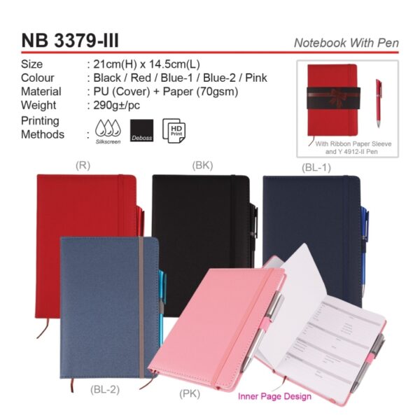 NB 3379-III Notebook With Pen - Image 10