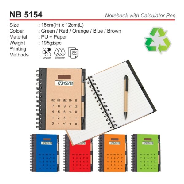NB 5154 Notebook With Calculator Pen - Image 3