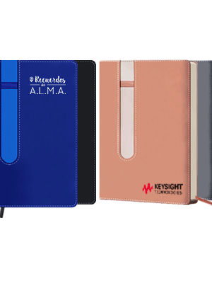 Duo Tone PU A5 Notebook with Pen Loop