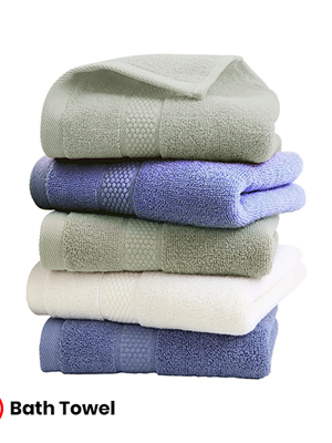 Full Cotton Bath Towel with Drawstring Pouch (1400×700) – 380g