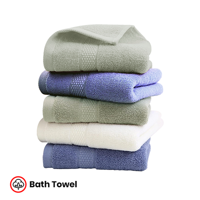 Full Cotton Bath Towel with Drawstring Pouch (1400×700) – 380g