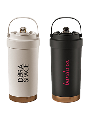 GOLD Dual Lid 316 S.Steel Bottle with Straw Handle – 500ml