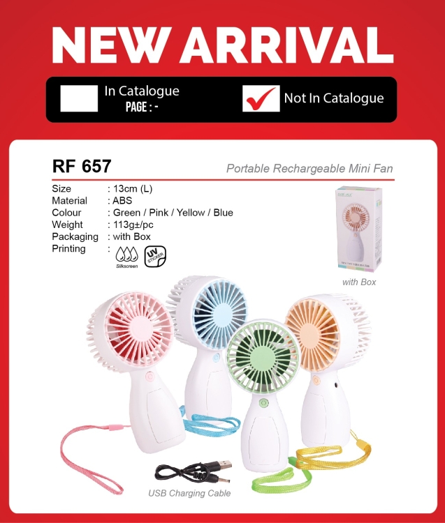 RF 657 Portable Rechargeable Mini Fan