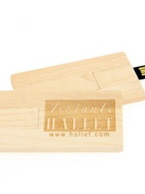 Wooden Card Shaped USB Flash Drive - 4GB