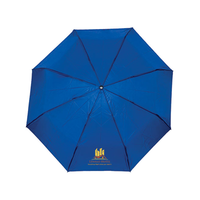 22″ 3 Fold Pongee Solid Umbrella with Pouch