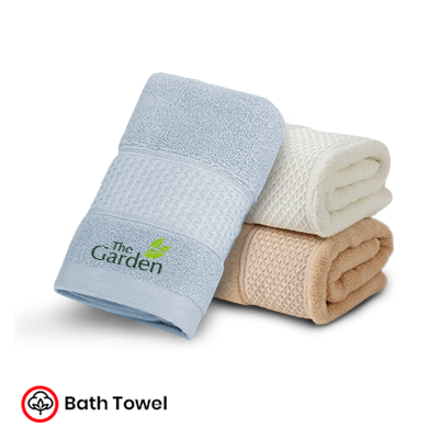 LUFY Full Cotton Bath Towel with Drawstring Pouch (1400×700) – 380g