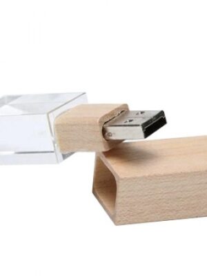 Wooden Crystal USB Memory Drive with LED Light USB - 4GB