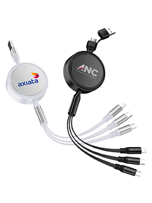 UNICORD 3-in-2 Retractable USB Fast Charging Cable