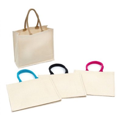 Color Handle Laminated Canvas Bag (400x350x160)