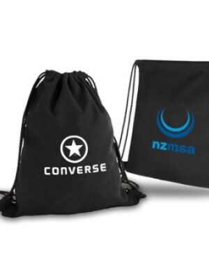 Economical Black Canvas Drawstring Bag -12oz