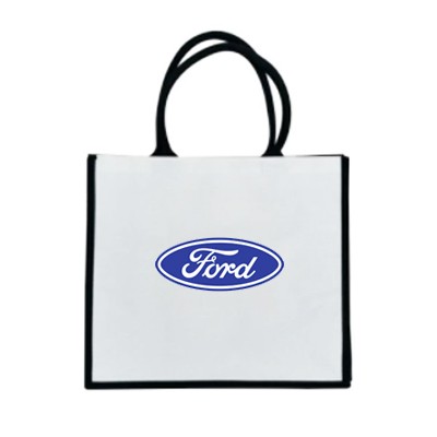 Black Handle Laminated Lining Jute Bag (410x360x160)
